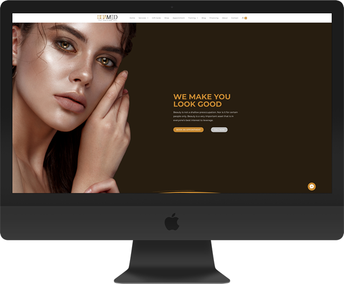 beiamed brows and lashes website imac preview