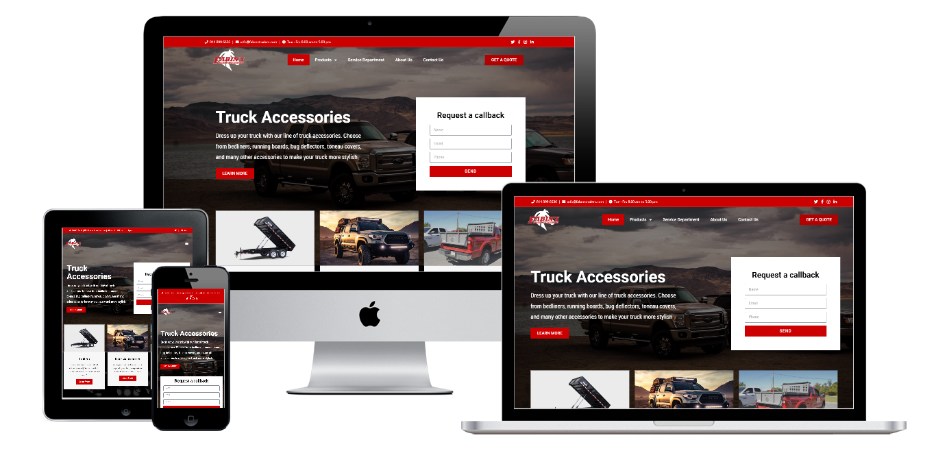 fabins trailers and accessories website live preview