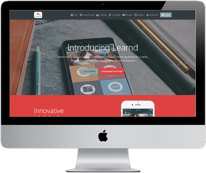 learnd mobile app website imac live preview