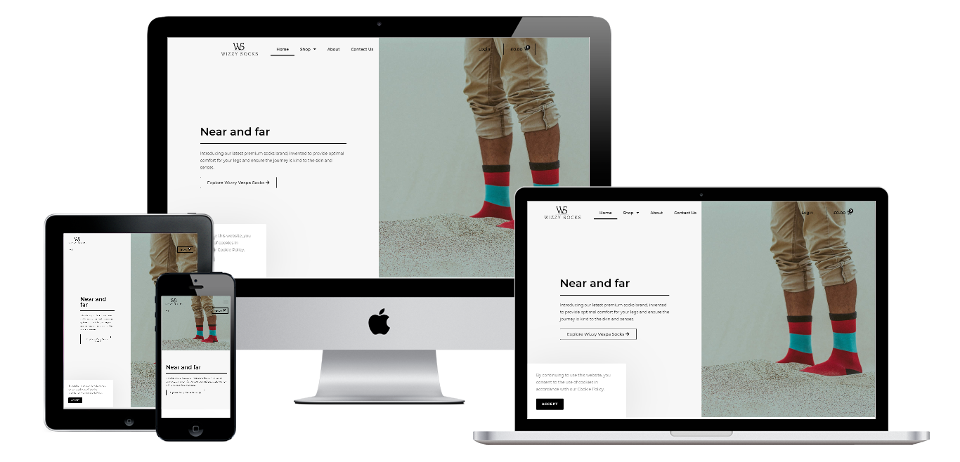 wizzysocks ecommerce website live preview