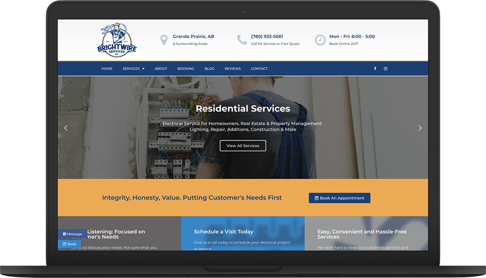 brightwire electical services website macbook preview