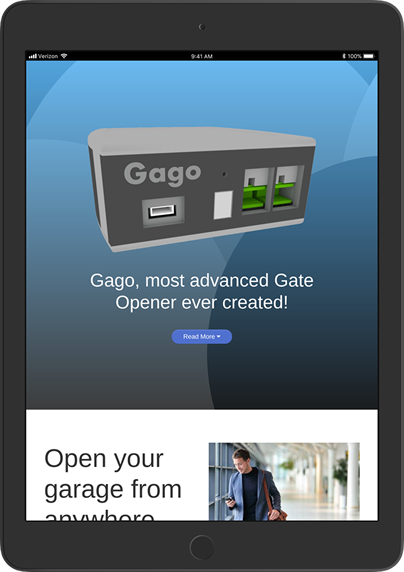 gategoing website ipad preview