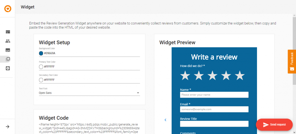 feedback manager review widget